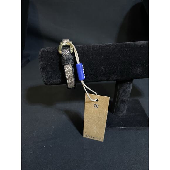 Rothy's The Bracelet Silver Dust Black Metallic Silver Gold Tone Hardware NWT - Picture 2 of 6